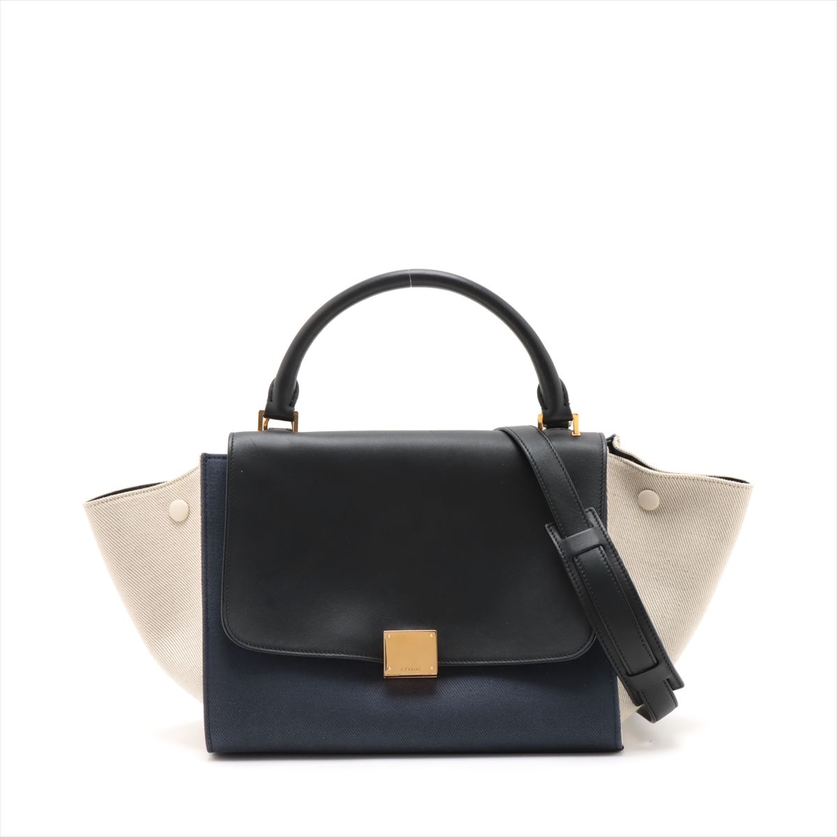 極美品】CELINEセリーヌトラペーズ ブラック 2wayハンドバッグ