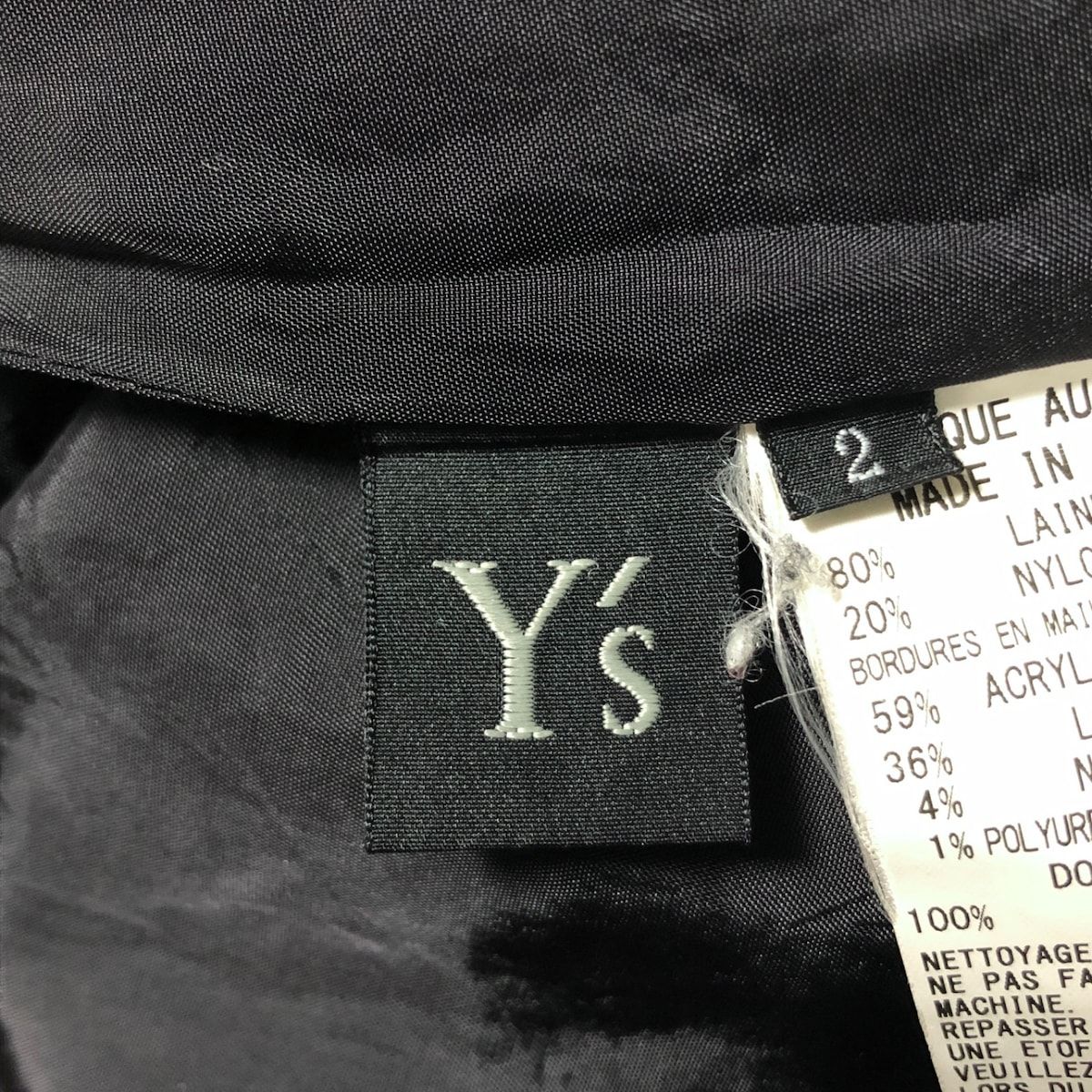 Y's(ワイズ) コート サイズ2 M レディース - 黒 長袖/ジップアップ/秋