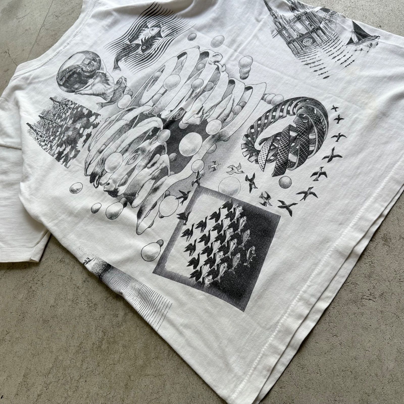 エッシャー VTG 90年代 M.C. Escher グラフィックTシャツ オプティカル 