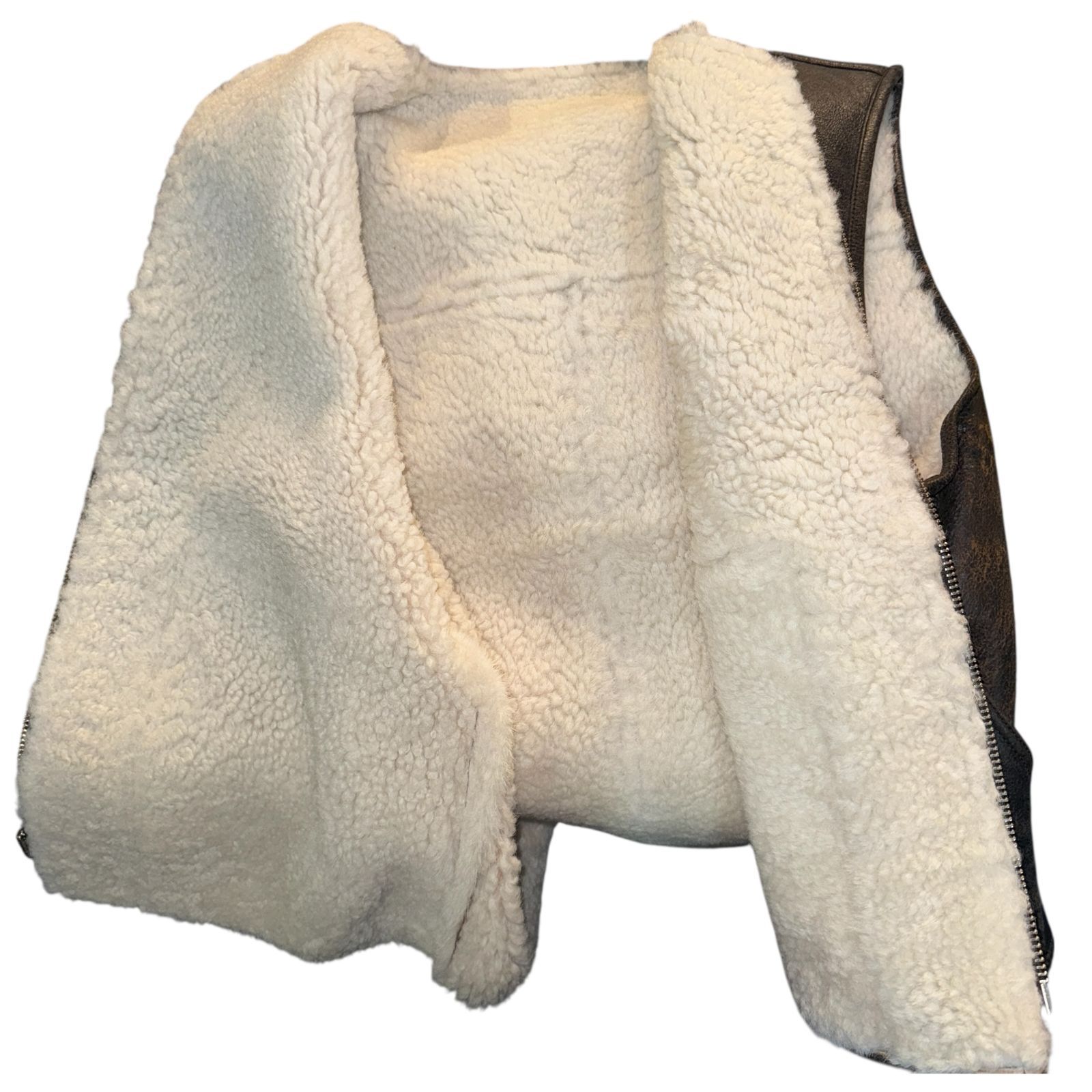 STUSSY】ステューシー ムートン リバーシブル レザーベスト M - メルカリ