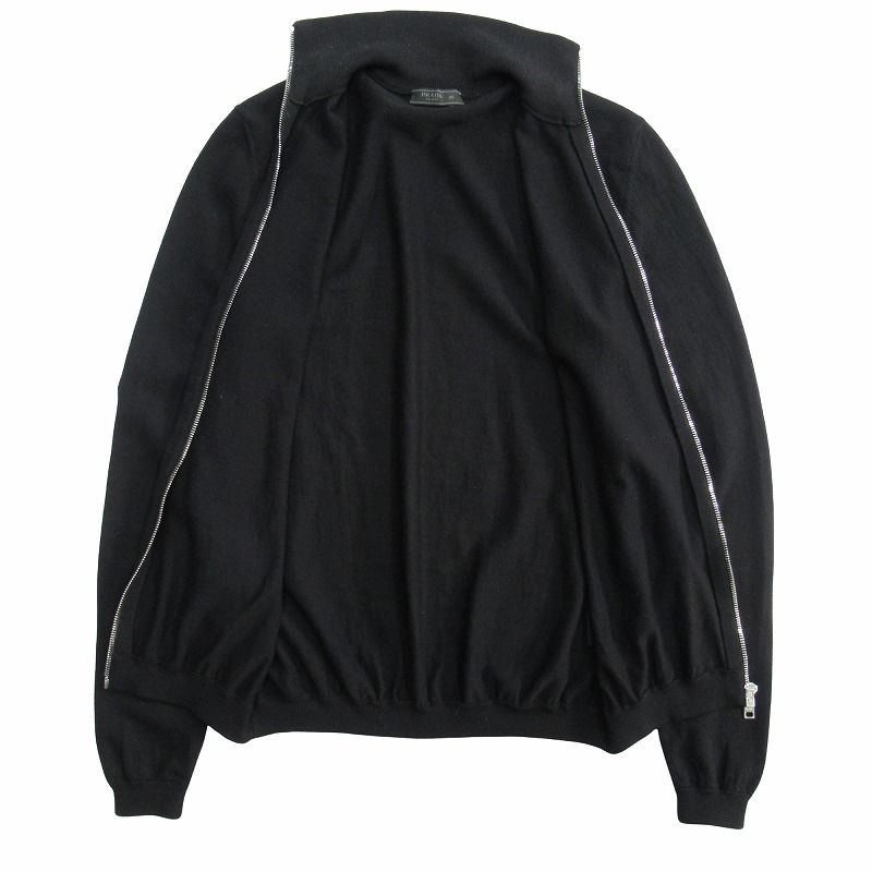プラダドライバーズジャケット 美品 プラダ PRADA ウール ドライバーズ ニット ジャケット