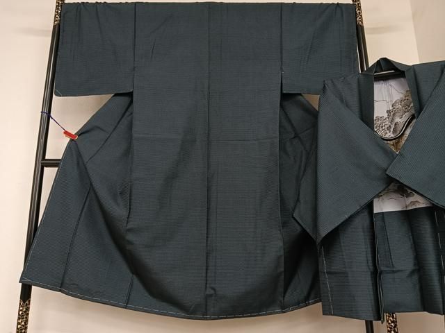 平和屋着物●男性 本場大島紬 アンサンブル 100亀甲 総詰 正絹 AAAU8240zg