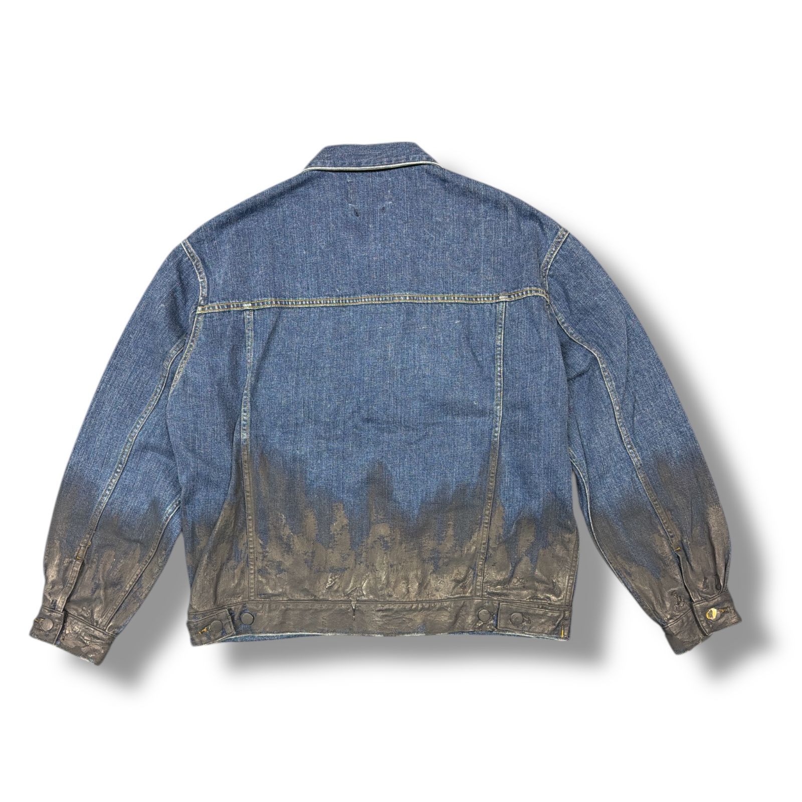 参考上代85800円 YOKE 24AW HAND PAINTED DENIM TRUCKER JACKET ハンドペイントデニムトラッカージャケット Gジャン ヨーク YK24FW0785B インディゴ 2 99206A9