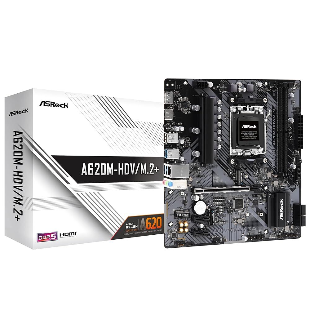 ASRock マザーボード A620M-HDV|M.2 AMD Ryzen 7000 シリーズ CPU対応 Soket AM5 A620 Micro ATX マザーボード 正規代理店品