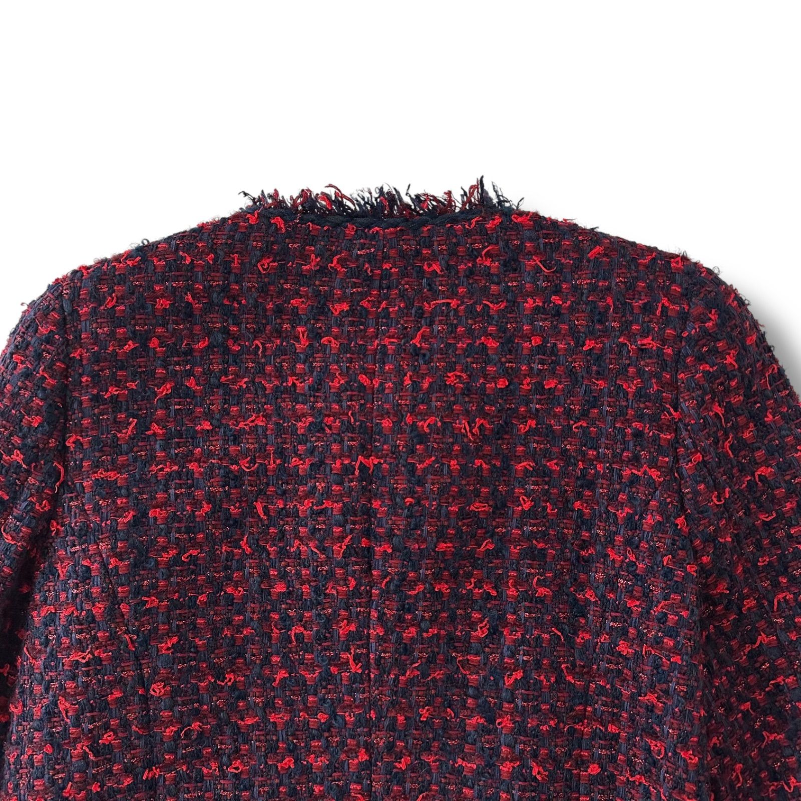 美品　アナイ　ノーカラーツイードジャケット　ジュールトゥルニエ社製　近年タグ 美品 アナイ ノーカラーツイードジャケット ジュールトゥルニエ