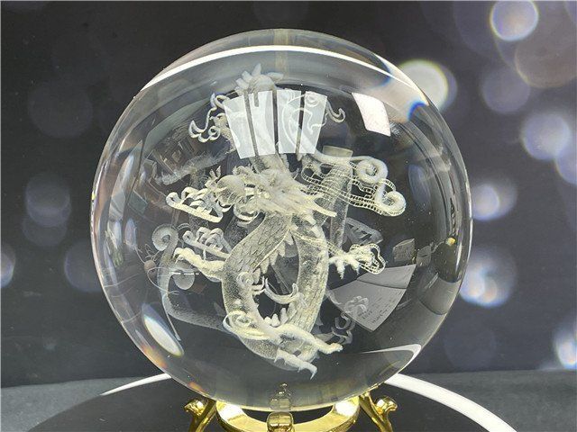 約：96mm超綺麗☆龍入りK9水晶丸玉B86B1/39B29C - メルカリ