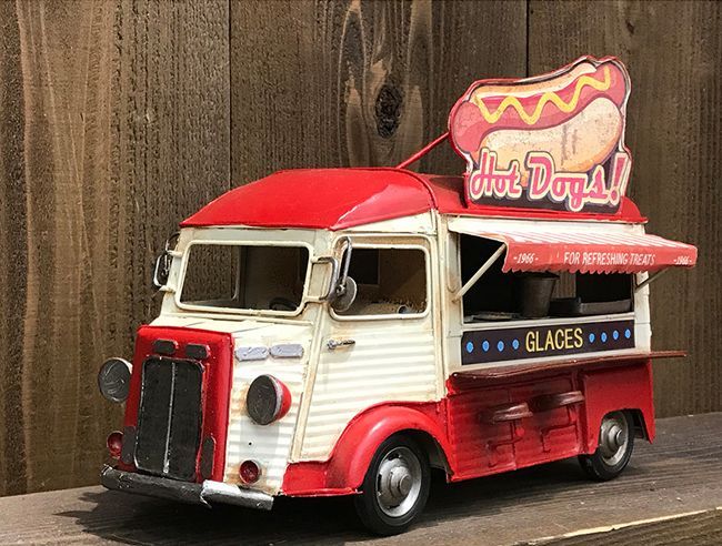 ヴィンテージカー［Hot Dog Shop］インテリア　置物 ヴィンテージカー Hot Dog Shop レトロ ノスタルジック 置物