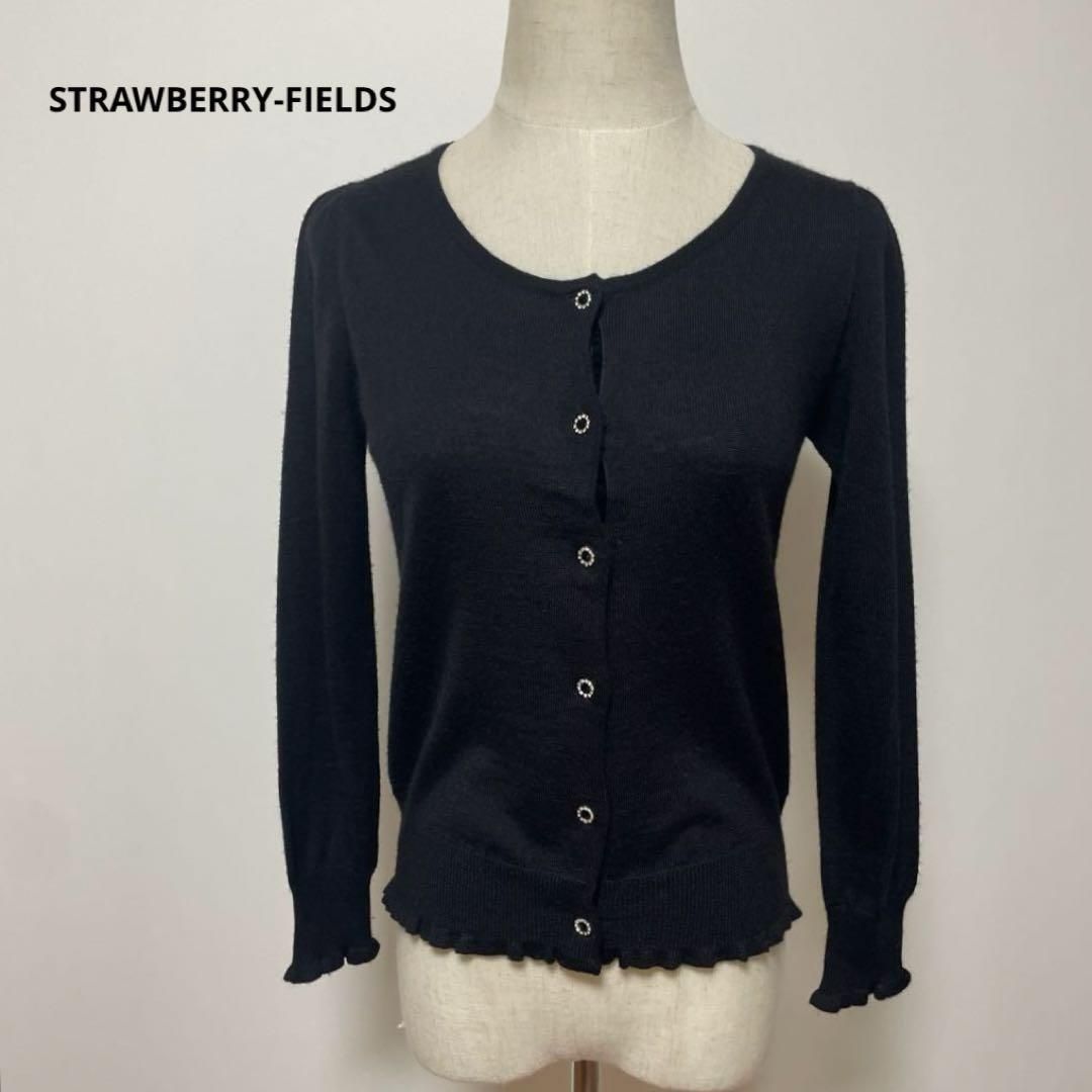 STRAWBERRY-FIELDS ストロベリーフィールズ ブラックカーディガン