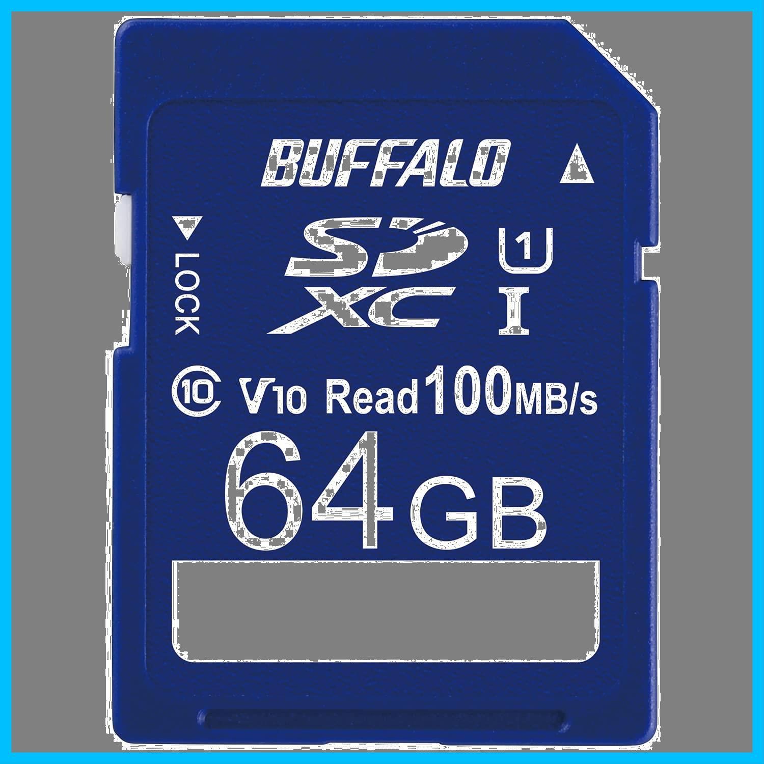 バッファロー SDカード 64GB 100MB s UHS-1 スピードクラス1 VideoSpeedClass10 IPX7 Full HD