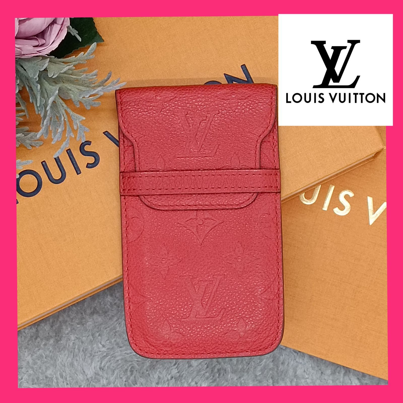 LOUISVUITTON 》 ルイヴィトン モノグラム アンプラント ソフトスマートフォンケース M60376 オリアン スマホケース 小物入れ  廃番商品 レア商品 レッド系 送料無料・匿名配送・最短即日発送いたします！ 1269 - メルカリ