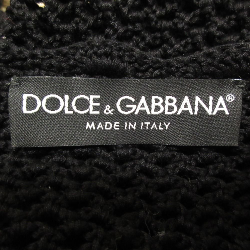 美品 DOLCE&amp;GABBANA ドルチェアンドガッバーナ 立体フルーツボタン かぎ編み ニットカーディガン ブラック レディース 古着 中古 USED 美品 DOLCE&GABBANA ドルチェアンドガッバーナ 立体フルーツボタン