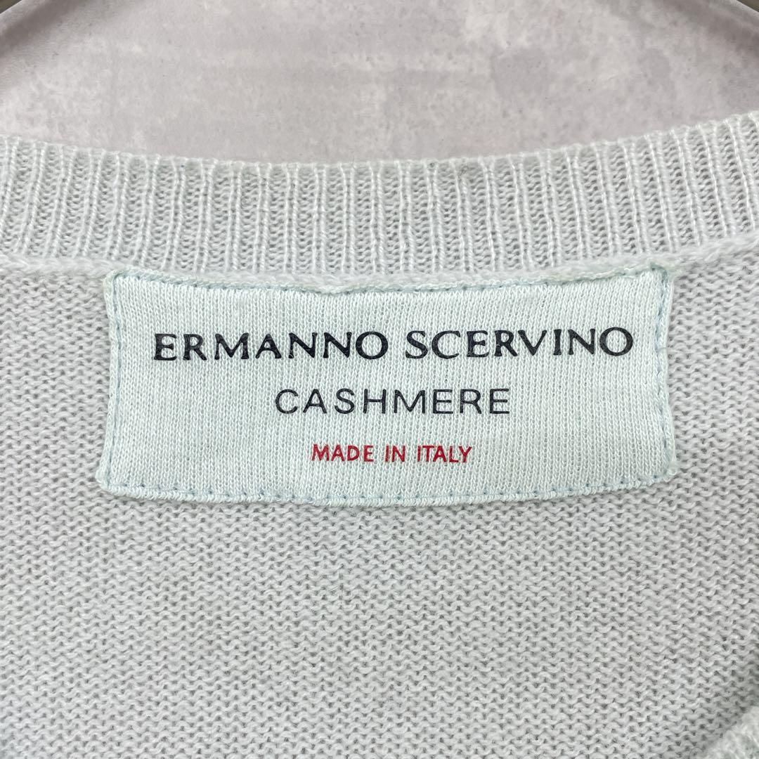 【新品同様】エルマンノシェルヴィーノ　カーディガン　レース　ニット　ウール ERMANNO SCERVINO エルマンノシェルヴィーノ カシミヤ100