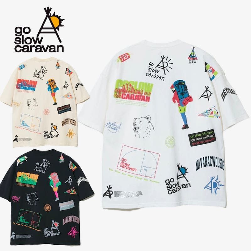 新品 メンズ ゴースローキャラバン go slow caravan 半袖 Tシャツ 半袖Tシャツ ティーシャツ バックプリント ロゴ ユニセックス  レディース 白 ホワイト ベージュ 黒 ブラック - メルカリ