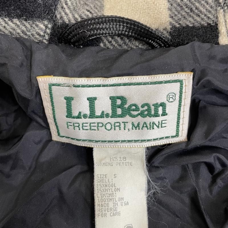 L.L.Bean エルエルビーン コート チェック柄 フード付き ウール