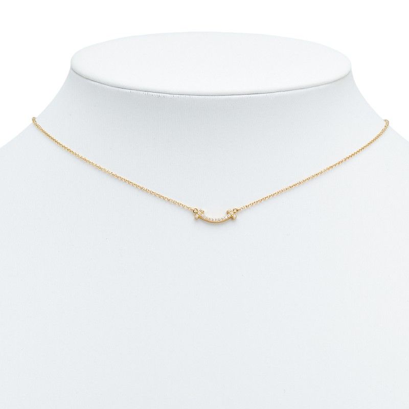 ティファニー Tスマイルペンダント イエローゴールド スモール K18YG ティファニー T スマイル ペンダント イエローゴールド