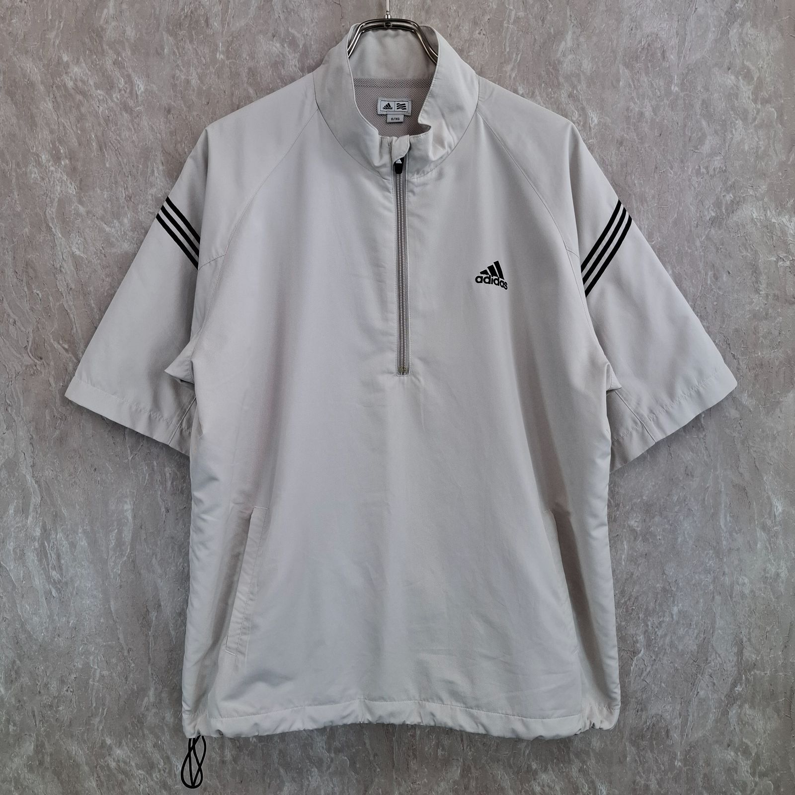 adidas×ドイツサッカーデザインスポーツ素材ポロシャツ三本線ゆったりサイズ adidas アディダス 裏地メッシュ 三本ライン ブランドロゴ 刺繍