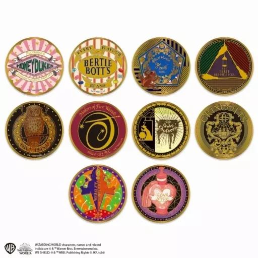 バッジ・ピンズ 全10種セット 「ハリー・ポッター 金バッジ ホグズミード＆ダイアゴン横丁」