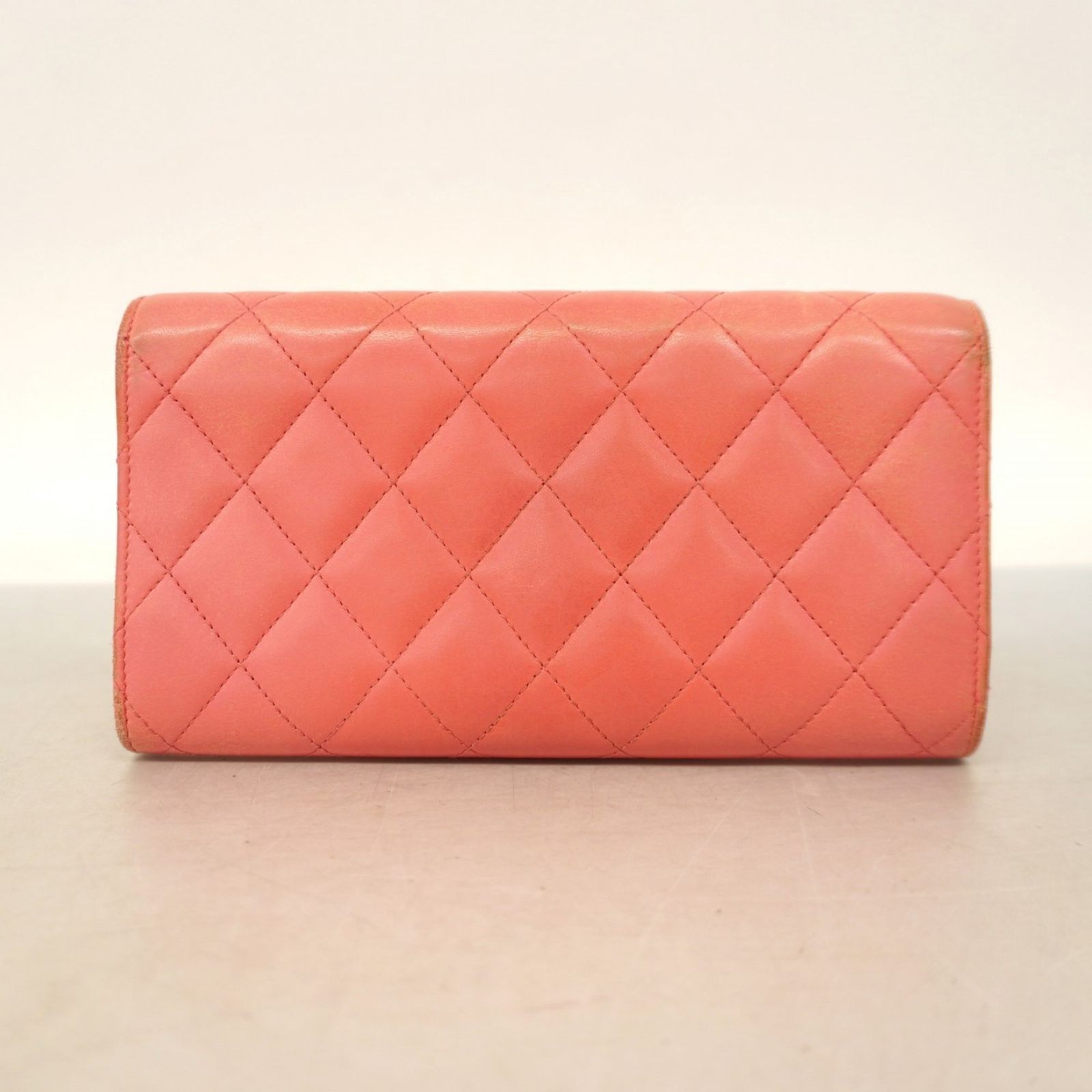 美品☆　シャネル　長財布　マトラッセ　ラムスキン　ピンク　27番台 美品☆ シャネル 長財布 マトラッセ ラムスキン ピンク 27番台