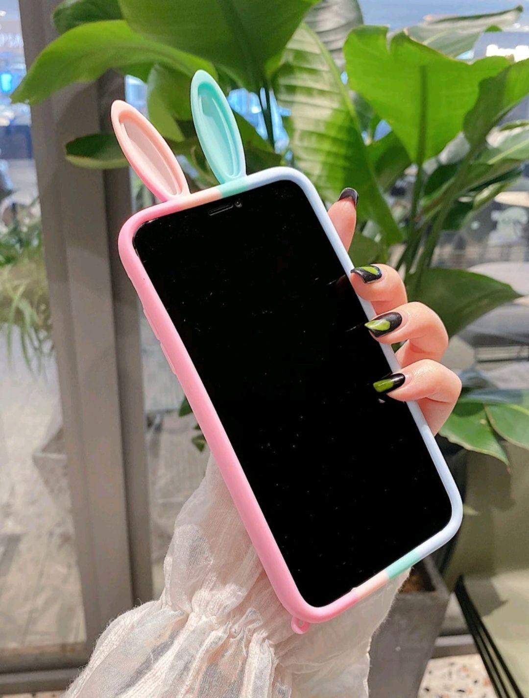 iPhone11Pro ぷにぷに カラフル うさぎ iPhoneケース - メルカリ