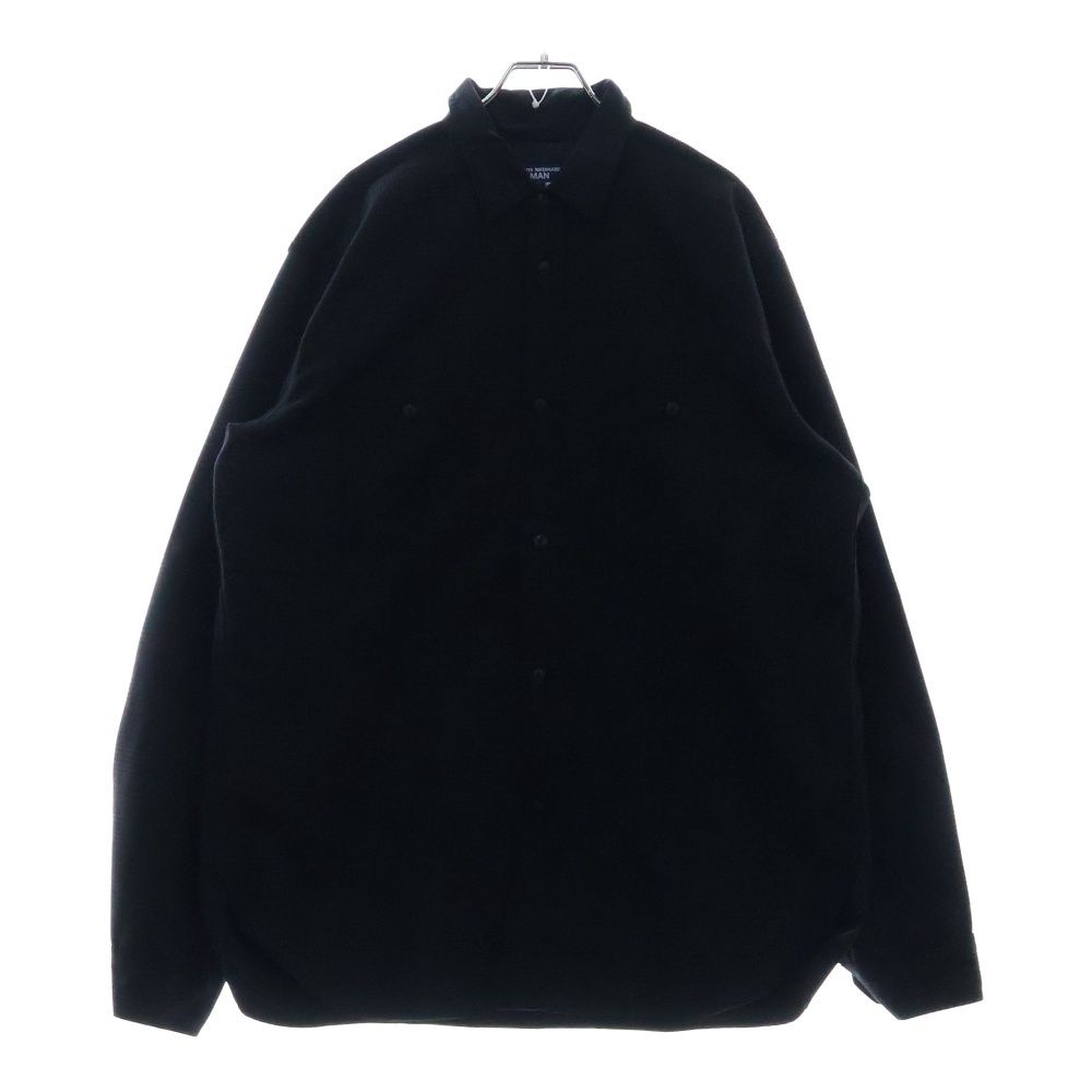 JUNYA WATANABE COMME des GARCONS ジュンヤワタナベ コムデギャルソン 23AW コーデュロイ切替 レザーエルボーパッチ チェック 長袖シャツ ブラック WL-B025 AD2025