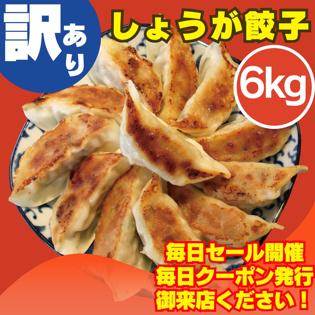 しょうが餃子 6kg 1kg×6袋 しょうが 神戸餃子楼 工場直販 冷凍生餃子 生姜 鍋 業務用 大容量 餃子パーティー イベント たっぷり 大家族 友達 ホームパーティー