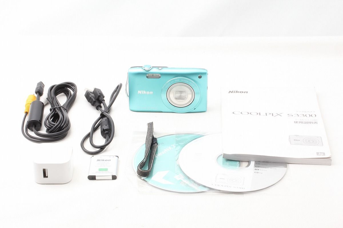 ニコン Nikon COOLPIX S3300 ミントグリーン 付属品満載◇47122 ニコン Nikon COOLPIX S3300 ミントグリーン 付属品満載◇47122