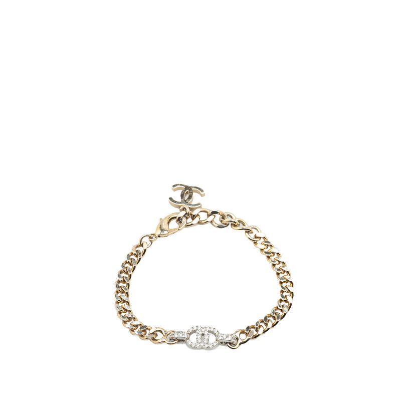 *お洒落のアクセント【CHANEL】チェーンブレスレット シャネル ココマーク ラインストーン チェーン ブレスレット