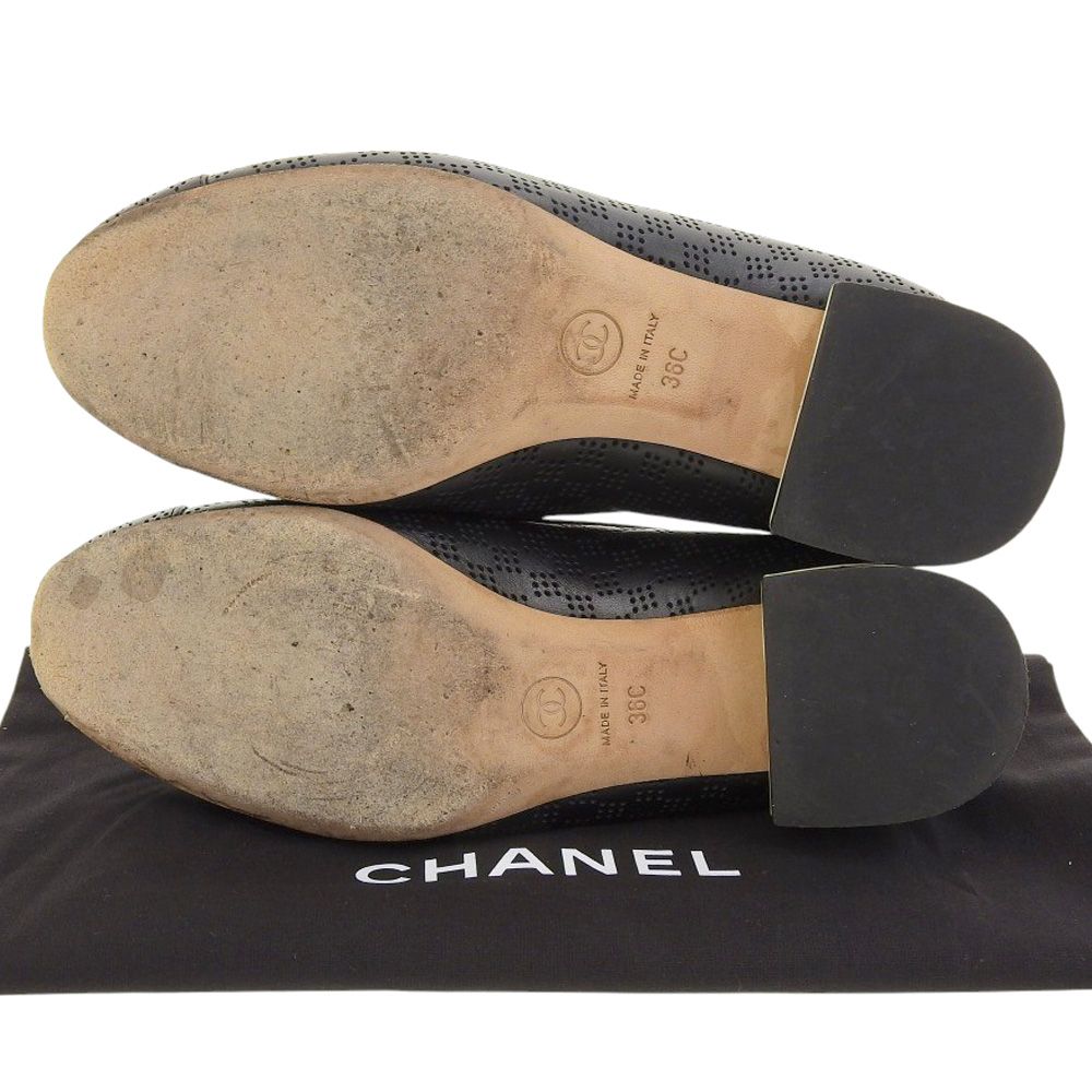 CHANEL シャネル パンチングレザー ココマーク パンプス