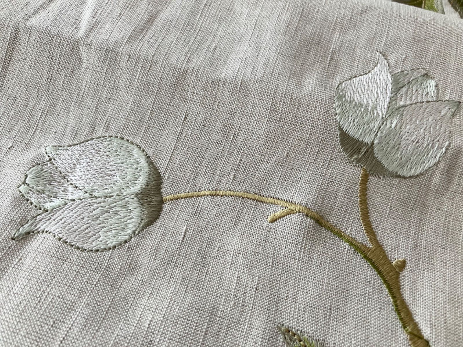 サンダーソン英国生地 刺繍生地 Sanderson生地ハギレ リネン生地 