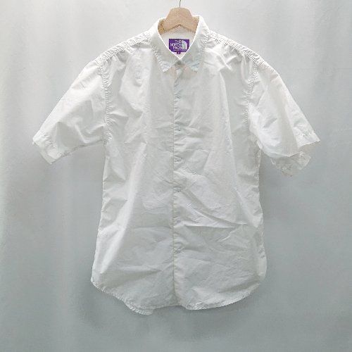 THE NORTH FACE PURPLE LABEL シンプル カジュアル 薄手 半袖 シャツ サイズL ホワイト メンズ E 
