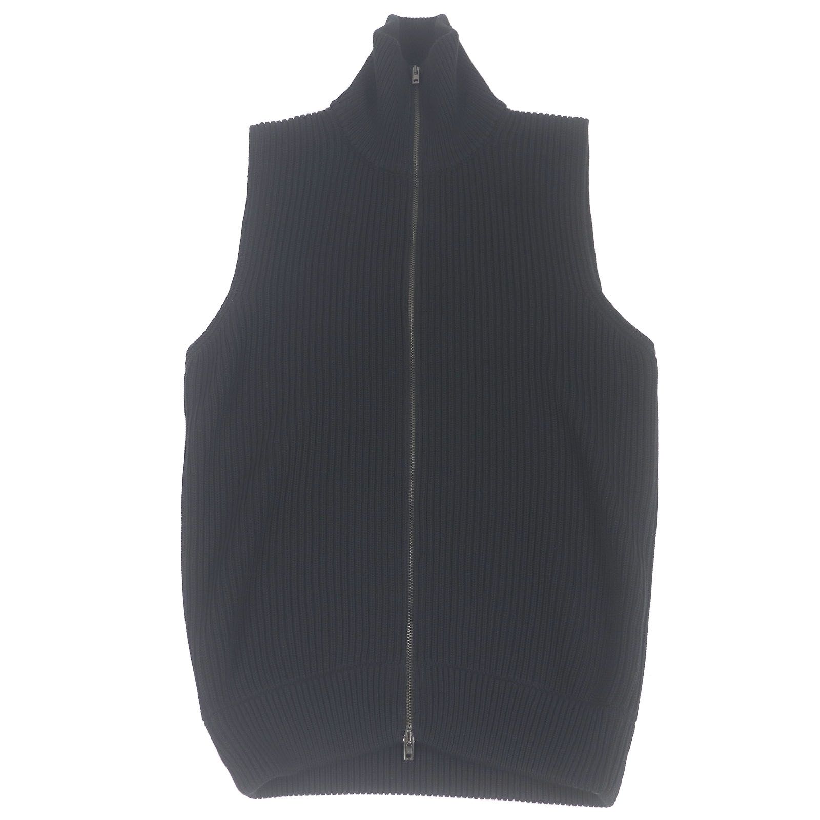 □Maison Margiela 14 メゾンマルジェラ14 30HA061814520 コットン100％ ドライバーズニットベスト ブラック S イタリア製 正規品 メンズ