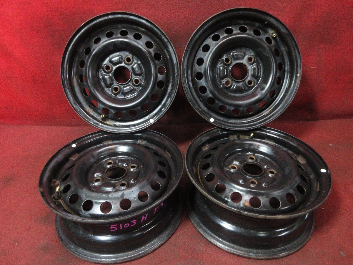 スチール ホイール 4本 トヨタ 13×5J 4穴 PCD 100 40 ハブ径 54◆5103H M