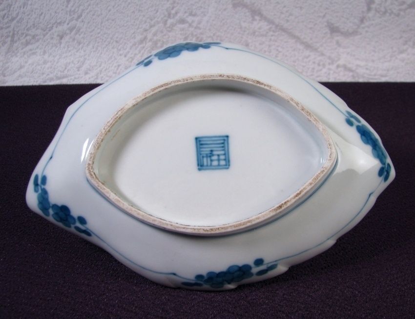 蝸牛文葉形皿5客 幅