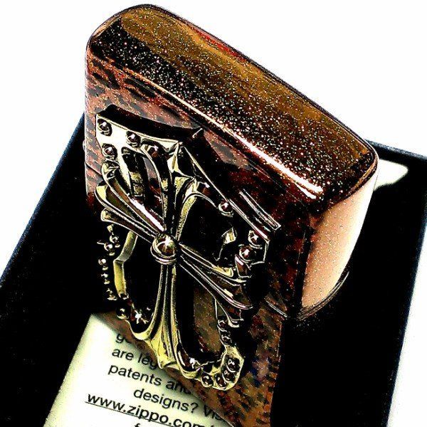 ZIPPO おしゃれ ライター ジッポ 豹柄 ラメ ブラウン クロスオブ ZIPPO おしゃれ ライター ジッポ 豹柄 ラメ ブラウン クロスオブ