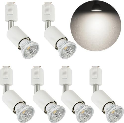 ホワイト， 5000K ダクトレール スポットライト E26 LED電球付き 50W ダクトレール 照明 ライティングレール 照明 レール 照明 ダクトレール ライト レール ライト LED電球＋ダクトレール用照明器