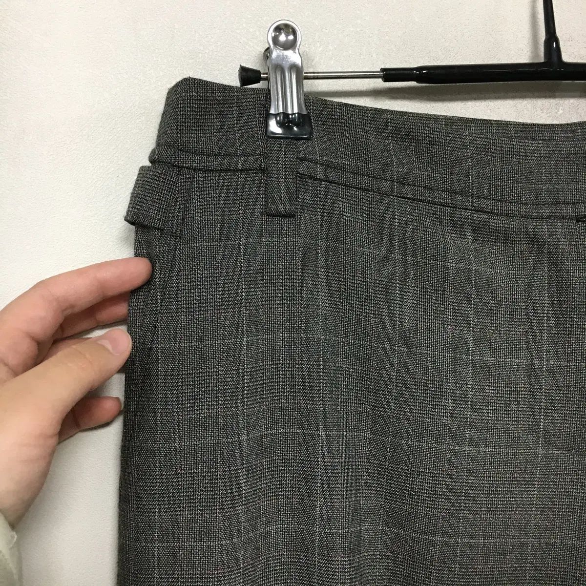 春天 チェック スラックス パンツ 73