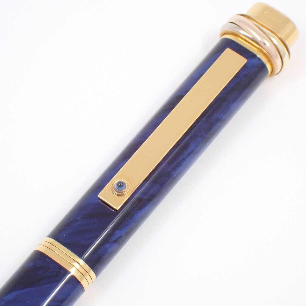カルティエ　ブルーサファイアボールペン Cartier カルティエ サフィール トリニティ ボールペン マーブル
