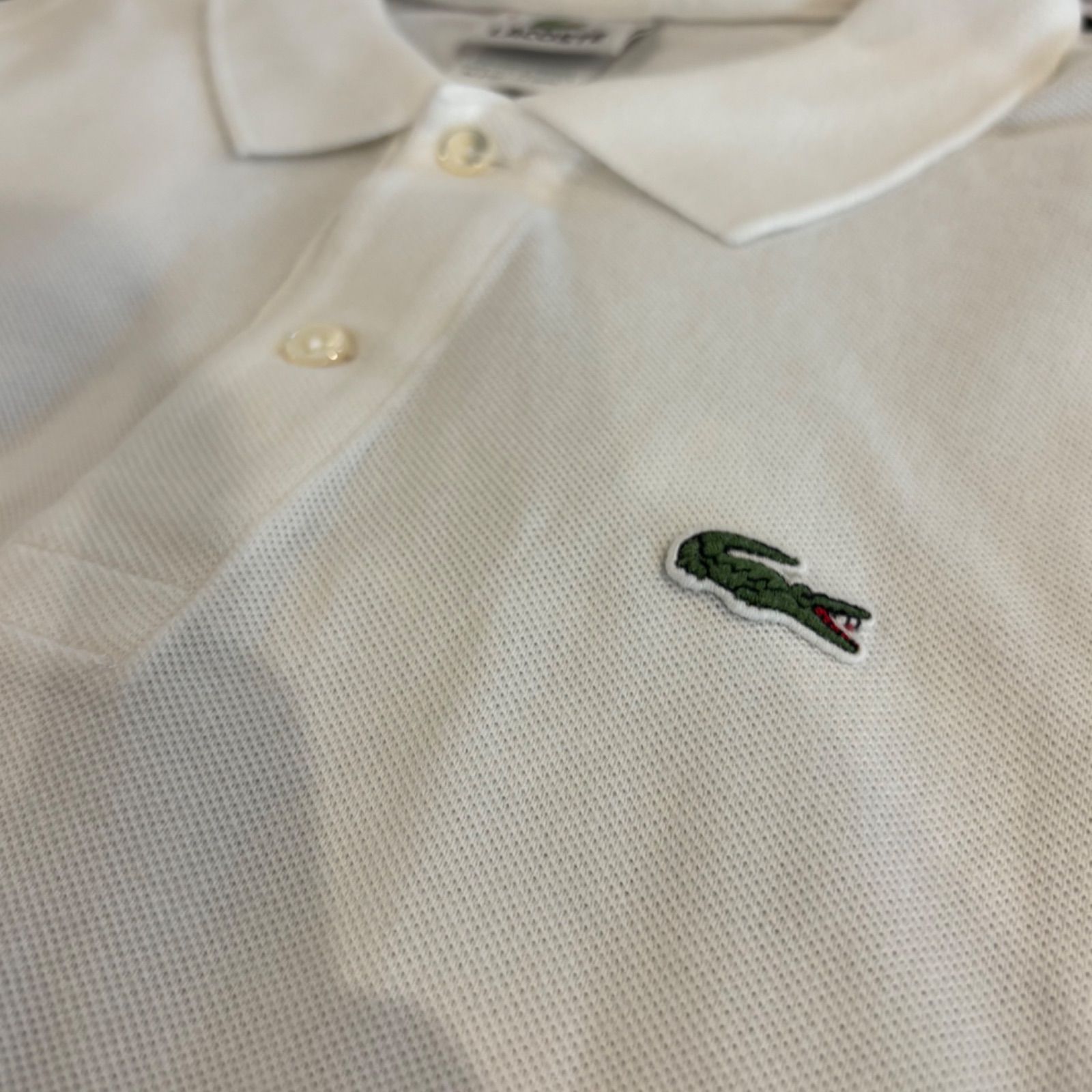 A3293 90's LACOSTE ラコステ 半袖ポロシャツ 白 USサイズ3XL 古着