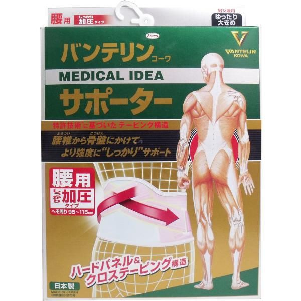 2営業日で発送 興和新薬 バンテリンサポーター 腰用 しっかり加圧タイプ パステルピンク ゆったり大きめサイズ へそ周り 95～115cm