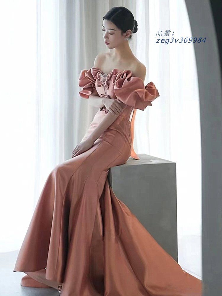 桂由美 YUMI kATSURA 赤ベロア 胸元スパンコールマーメイドドレス  