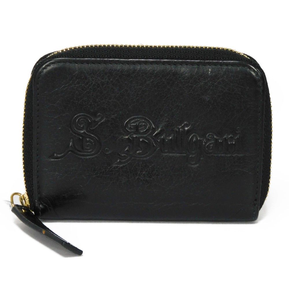 BVLGARI ブルガリ コンパクト ジップウォレット ロゴ エンボス
