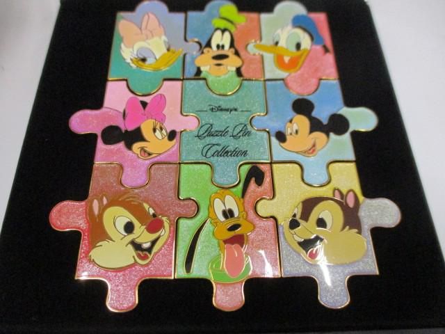 品 ディズニー ストア ミッキー＆フレンズ チップとデール パズル ピンバッジセット ケース入り