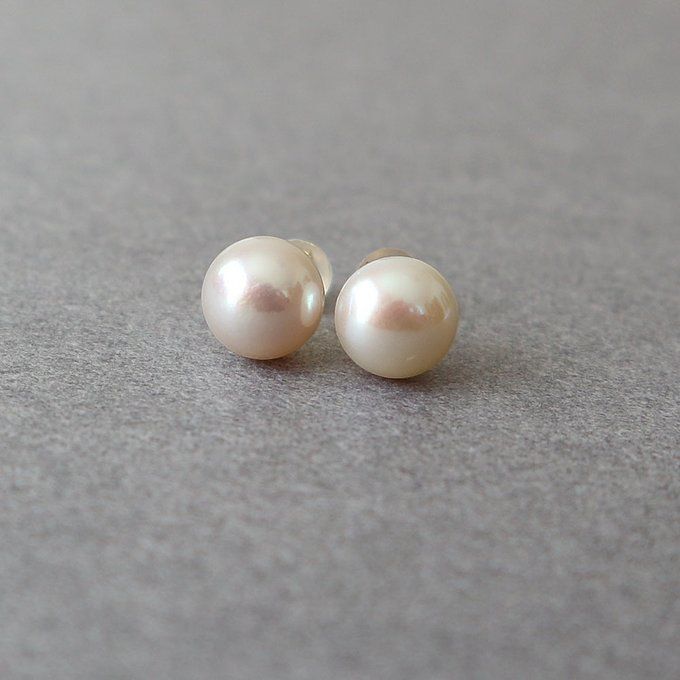 K18 淡水ボタンパール 約8mm k18金スケルトンキャッチ付き スタッドピアス | 直結タイプ 18金