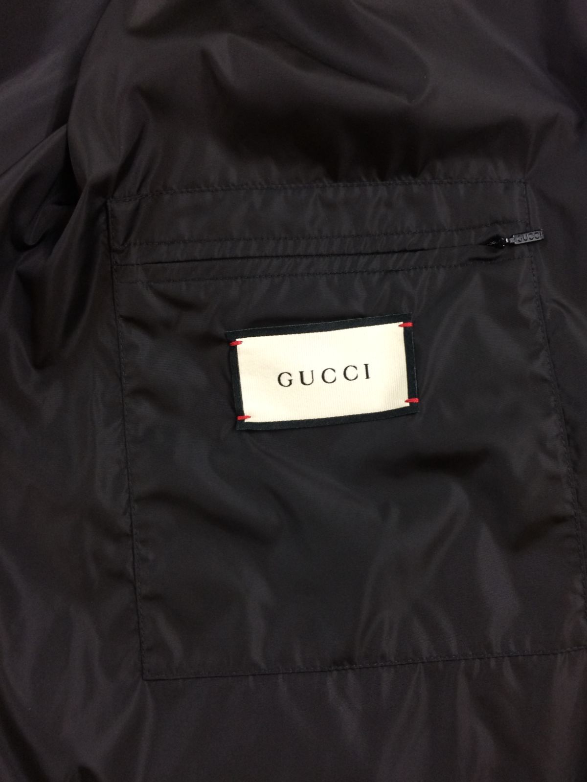 GUCCI ナイロンジャケットパーカー 中古・古着通販】GUCCI (グッチ) ナイロンジャケット ブラック