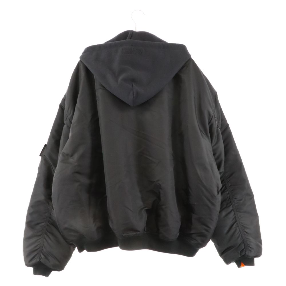 VETEMENTS (ヴェトモン) 22AW Reversible Hooded Bomber Jacket リバーシブルフーデットボンバージャケット  MA-1 ブラック/オレンジ UA53JA900B - メルカリ