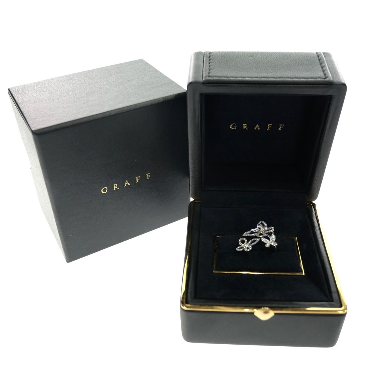【未使用品】GRAFF グラフ トリプル バタフライ シルエット ダイヤモンド リング RGR790 K18WG ホワイトゴールド 750 7 ...