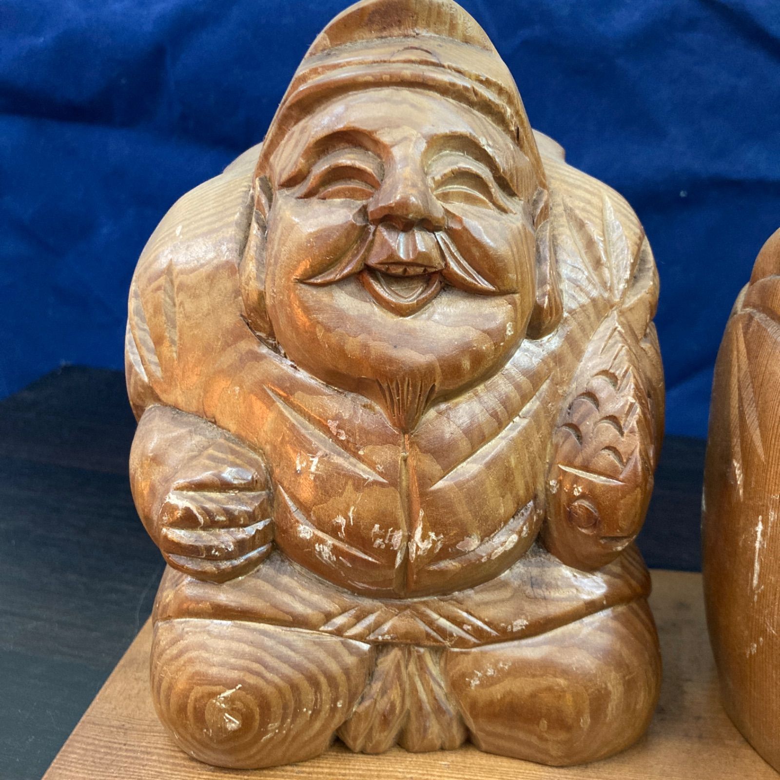 木彫 大黒天像 置物 縁起物 在銘 N 8646A