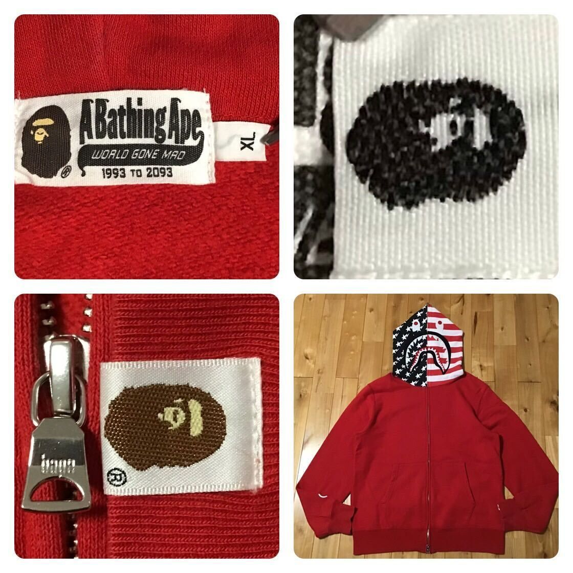 ☆XL☆ 星条旗 シャーク パーカー American shark full zip hoodie a