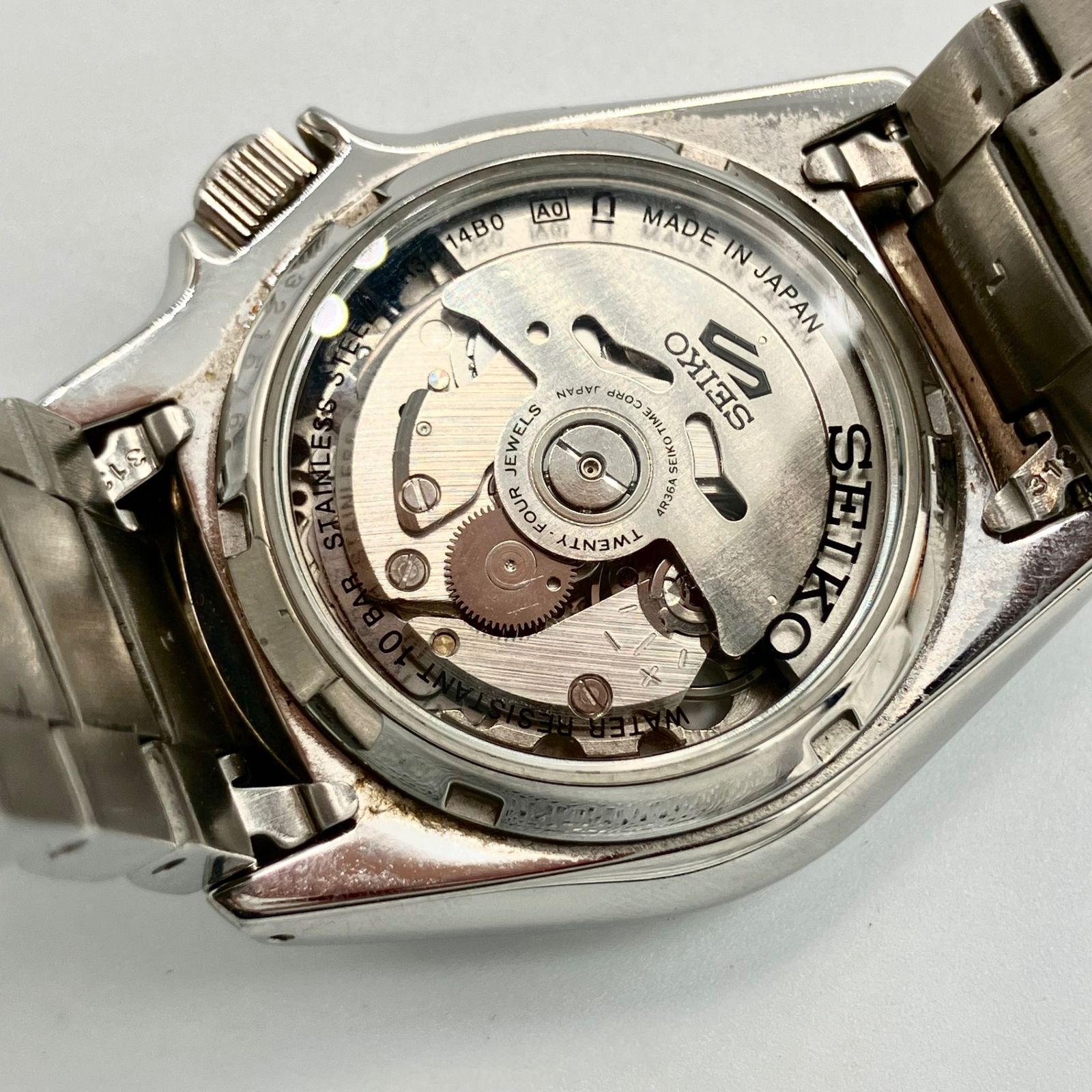 SEIKO セイコー 4R36-14B0 自動巻き 稼働品 メンズ 腕時計 グリーン W07072CDPU