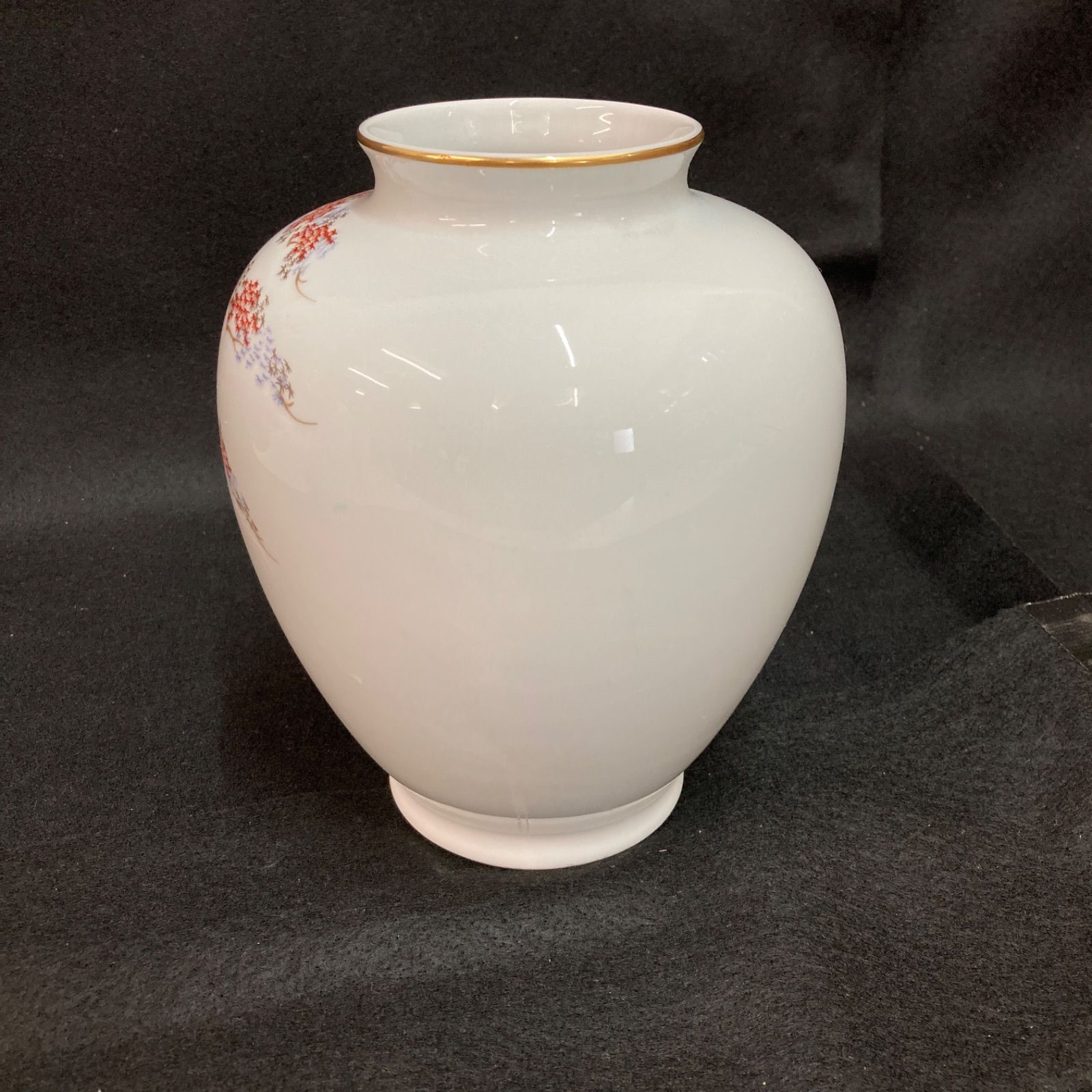 美品 有田焼 深川製磁 庁御用 葉金彩 時代物 高さ約21cm幅約14cm